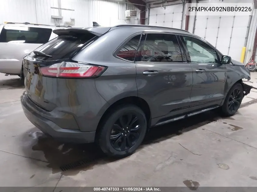 2022 Ford Edge Se VIN: 2FMPK4G92NBB09226 Lot: 40747333