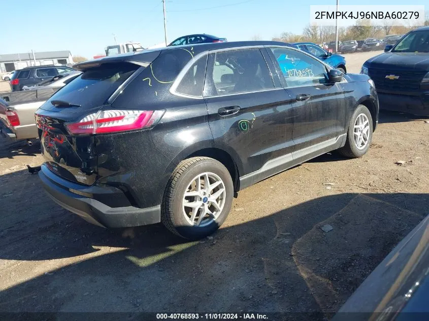 2022 Ford Edge Sel VIN: 2FMPK4J96NBA60279 Lot: 40768593