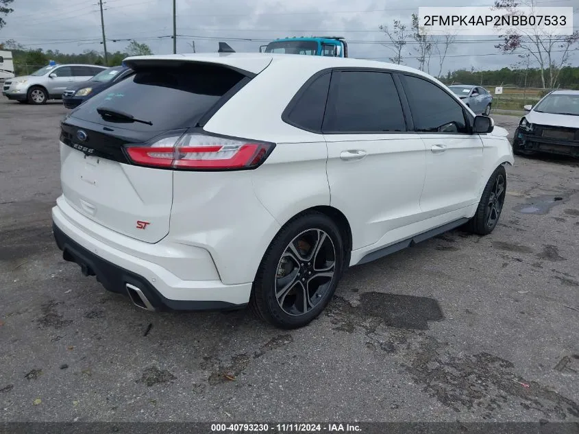 2022 Ford Edge St VIN: 2FMPK4AP2NBB07533 Lot: 40793230