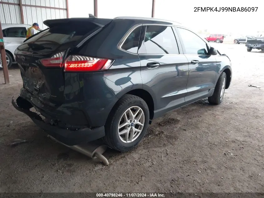 2022 Ford Edge Sel VIN: 2FMPK4J99NBA86097 Lot: 40798246