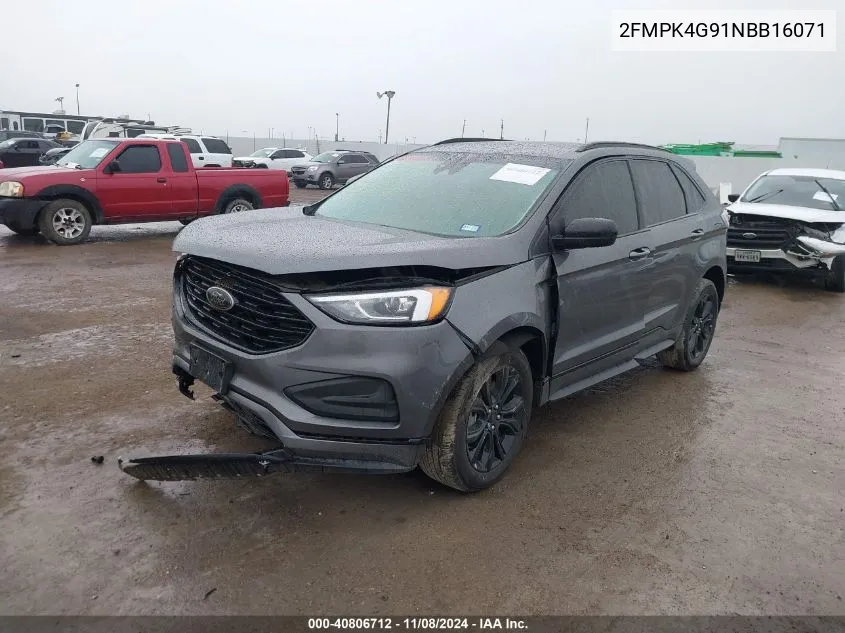 2022 Ford Edge Se VIN: 2FMPK4G91NBB16071 Lot: 40806712