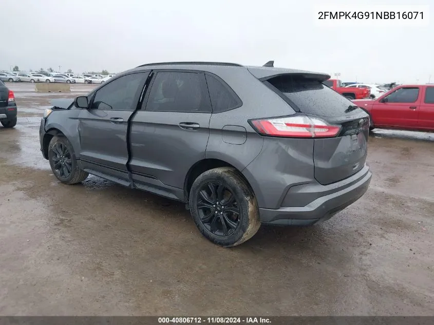 2022 Ford Edge Se VIN: 2FMPK4G91NBB16071 Lot: 40806712