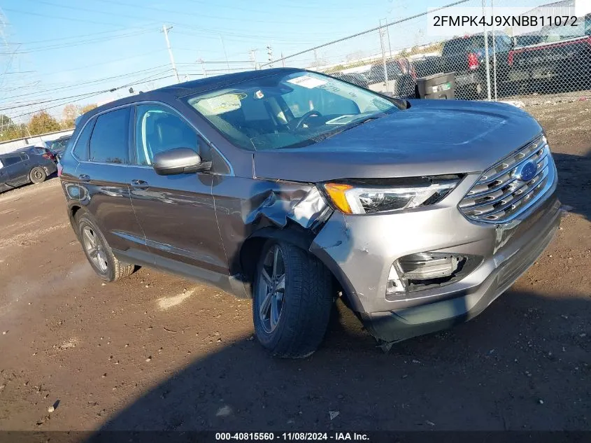 2022 Ford Edge Sel VIN: 2FMPK4J9XNBB11072 Lot: 40815560