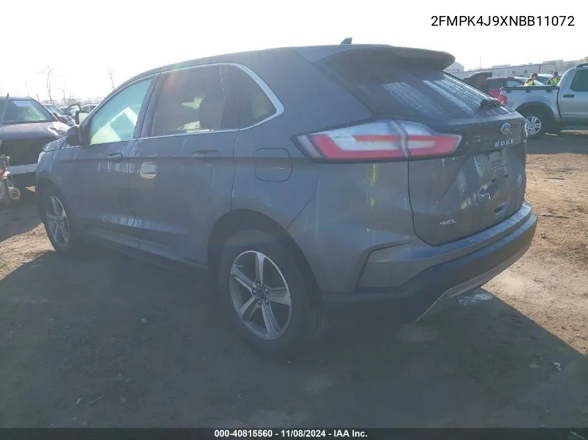 2022 Ford Edge Sel VIN: 2FMPK4J9XNBB11072 Lot: 40815560