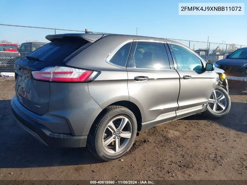 2022 Ford Edge Sel VIN: 2FMPK4J9XNBB11072 Lot: 40815560