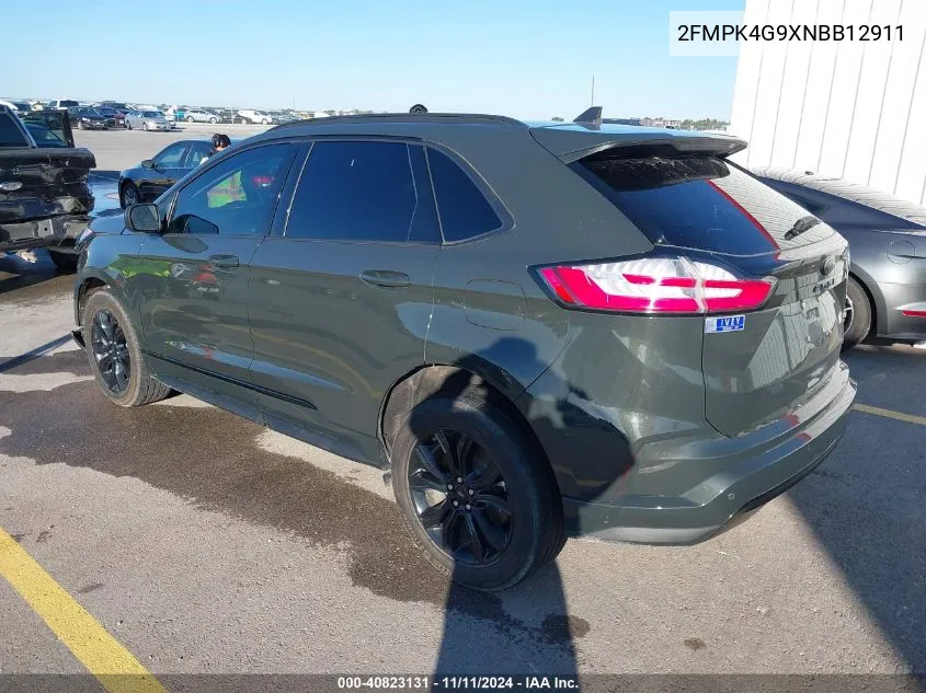 2022 Ford Edge Se VIN: 2FMPK4G9XNBB12911 Lot: 40823131