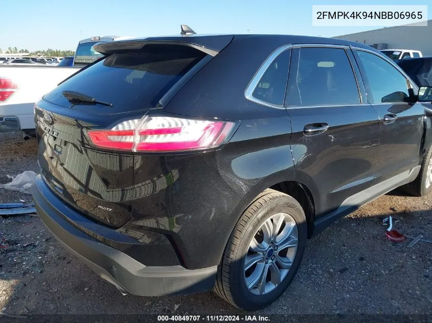 2022 Ford Edge Titanium VIN: 2FMPK4K94NBB06965 Lot: 40849707