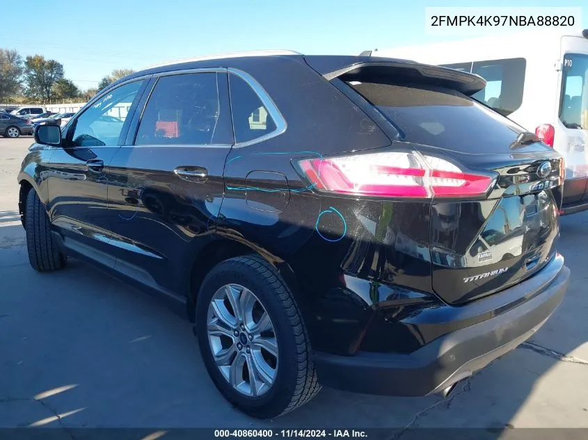 2022 Ford Edge Titanium VIN: 2FMPK4K97NBA88820 Lot: 40860400