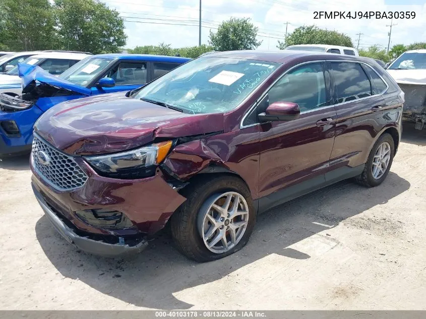 2023 Ford Edge Sel VIN: 2FMPK4J94PBA30359 Lot: 40103178