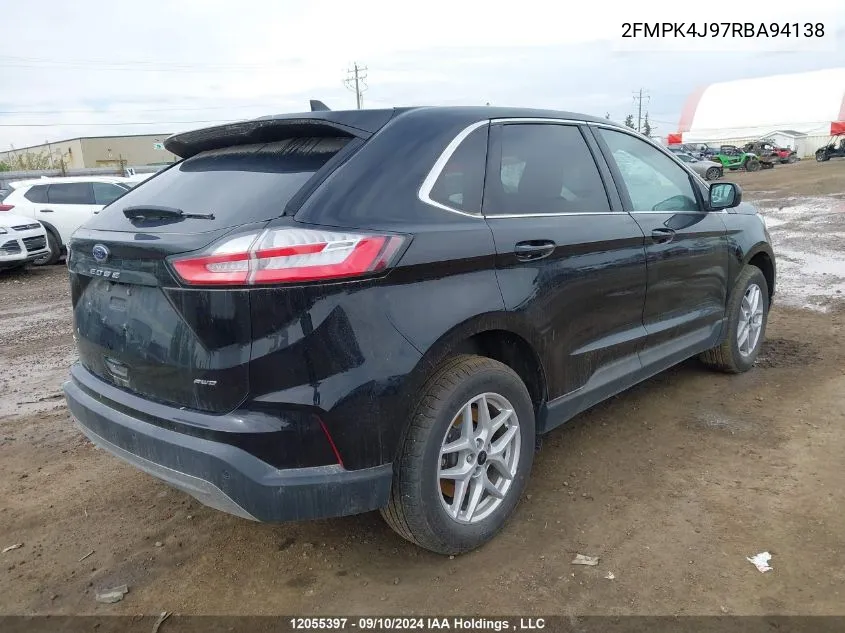 2024 Ford Edge Sel VIN: 2FMPK4J97RBA94138 Lot: 12055397