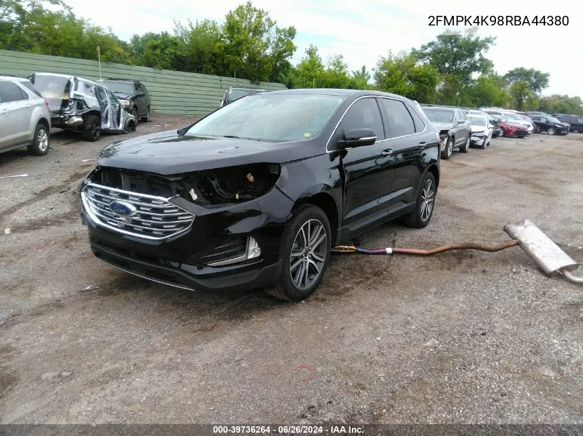 2024 Ford Edge Titanium VIN: 2FMPK4K98RBA44380 Lot: 39736264