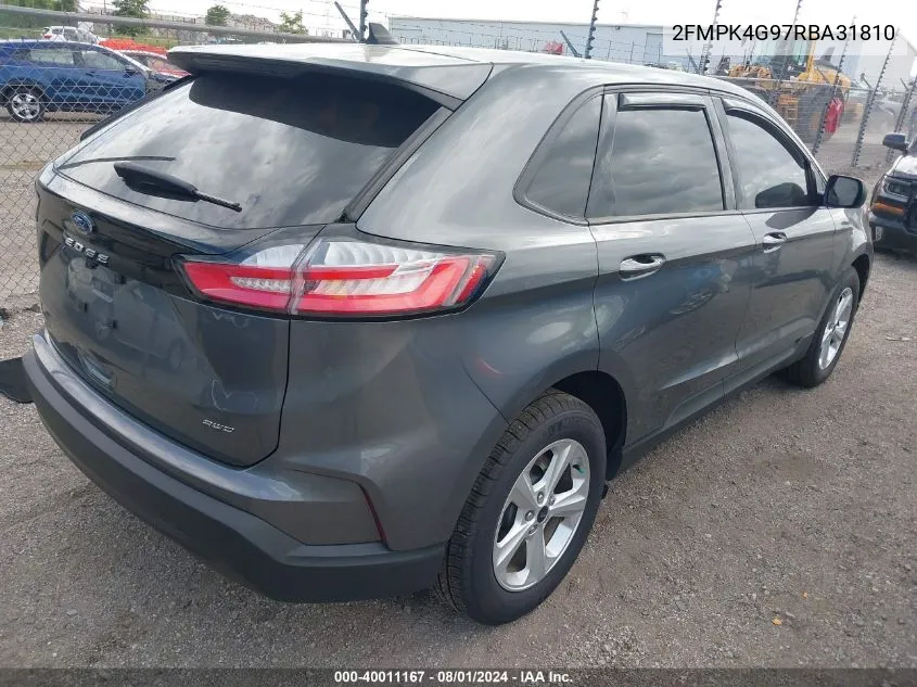 2024 Ford Edge Se VIN: 2FMPK4G97RBA31810 Lot: 40011167