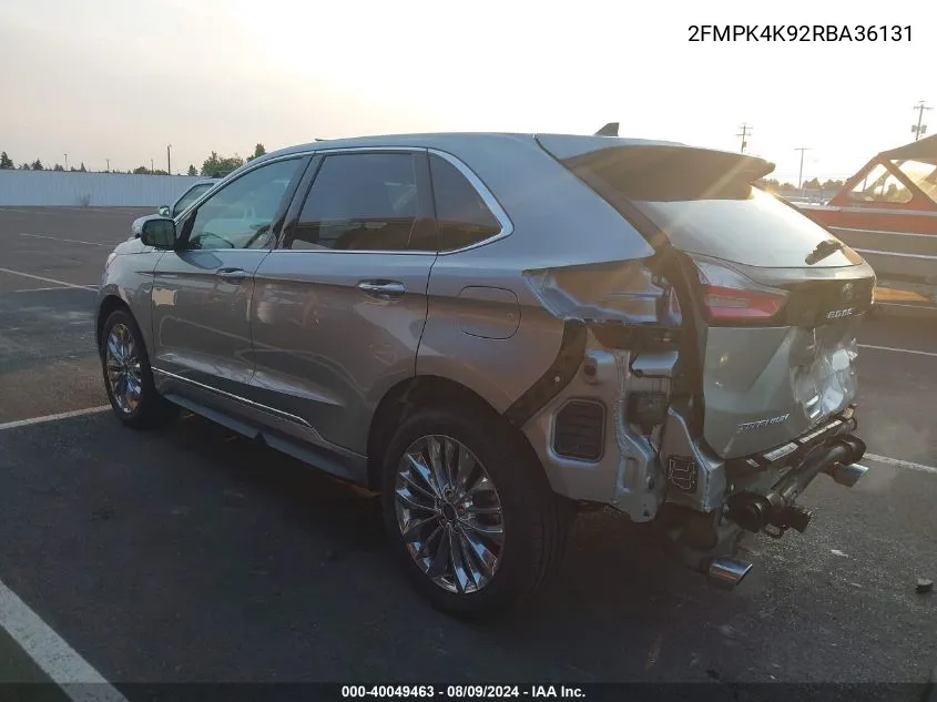 2024 Ford Edge Titanium VIN: 2FMPK4K92RBA36131 Lot: 40049463