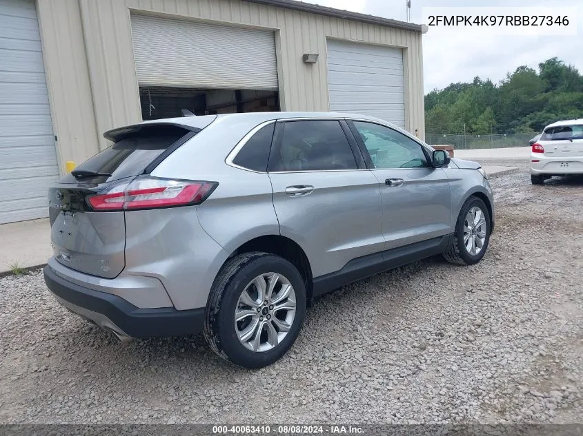 2024 Ford Edge Titanium VIN: 2FMPK4K97RBB27346 Lot: 40063410