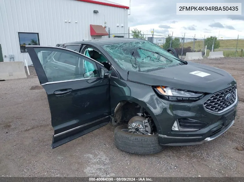 2024 Ford Edge Titanium VIN: 2FMPK4K94RBA50435 Lot: 40064398