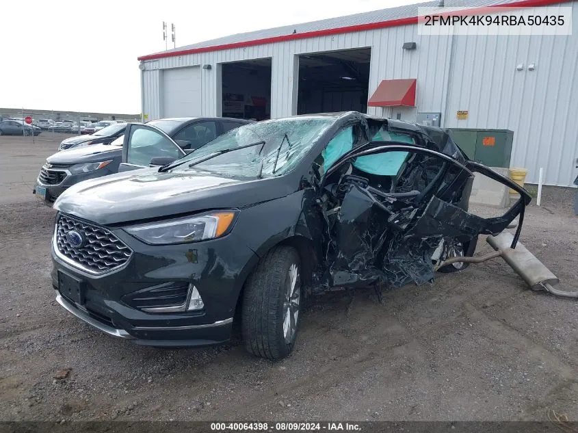 2024 Ford Edge Titanium VIN: 2FMPK4K94RBA50435 Lot: 40064398