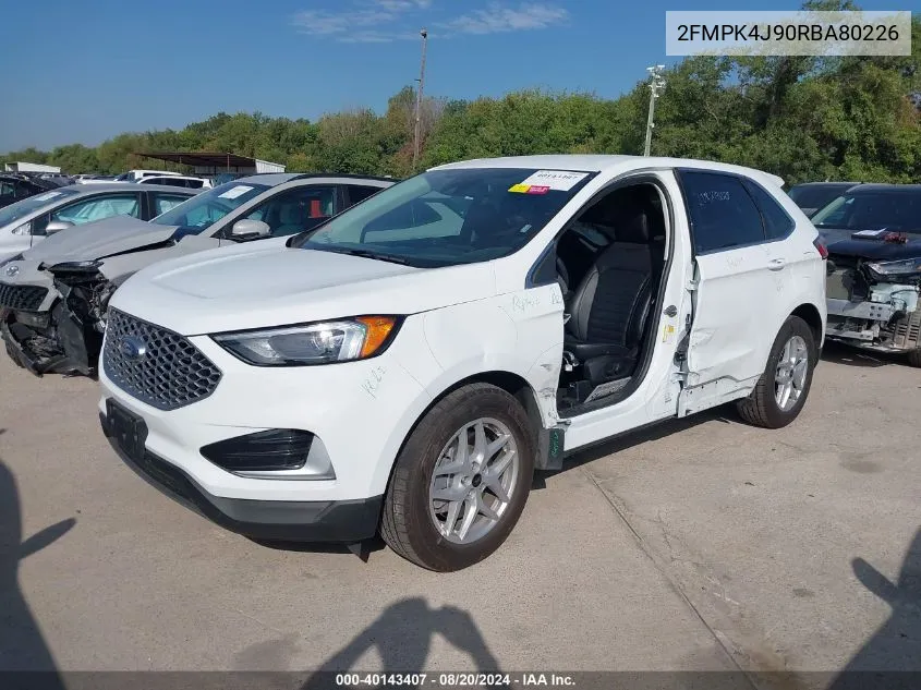 2024 Ford Edge Sel VIN: 2FMPK4J90RBA80226 Lot: 40143407