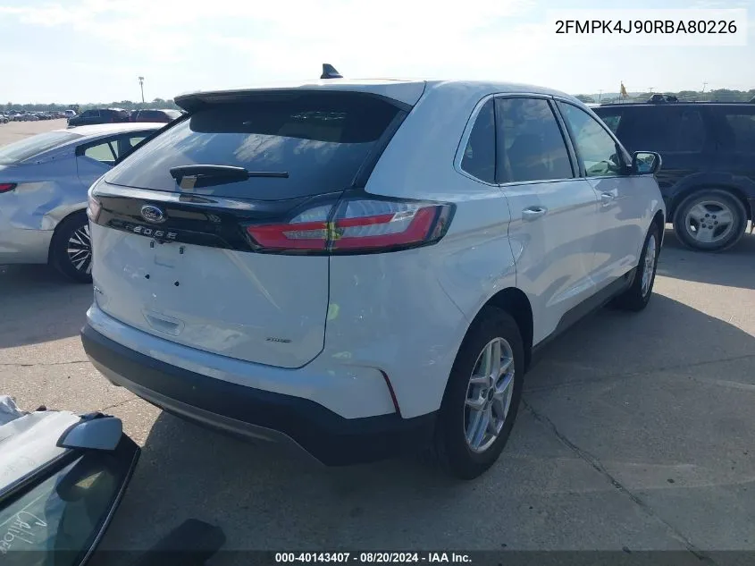 2024 Ford Edge Sel VIN: 2FMPK4J90RBA80226 Lot: 40143407