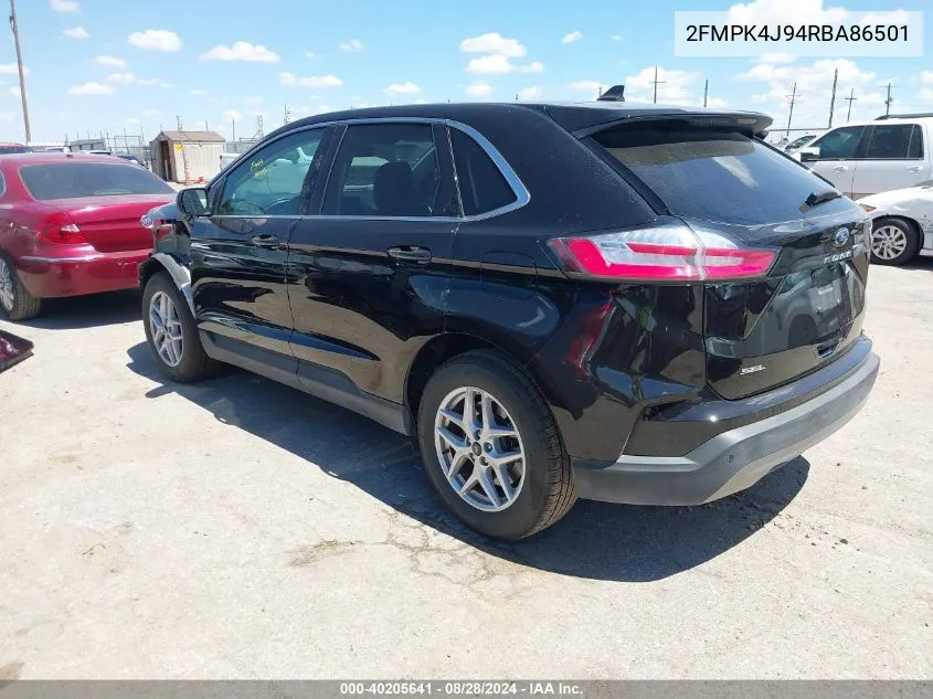 2024 Ford Edge Sel VIN: 2FMPK4J94RBA86501 Lot: 40205641