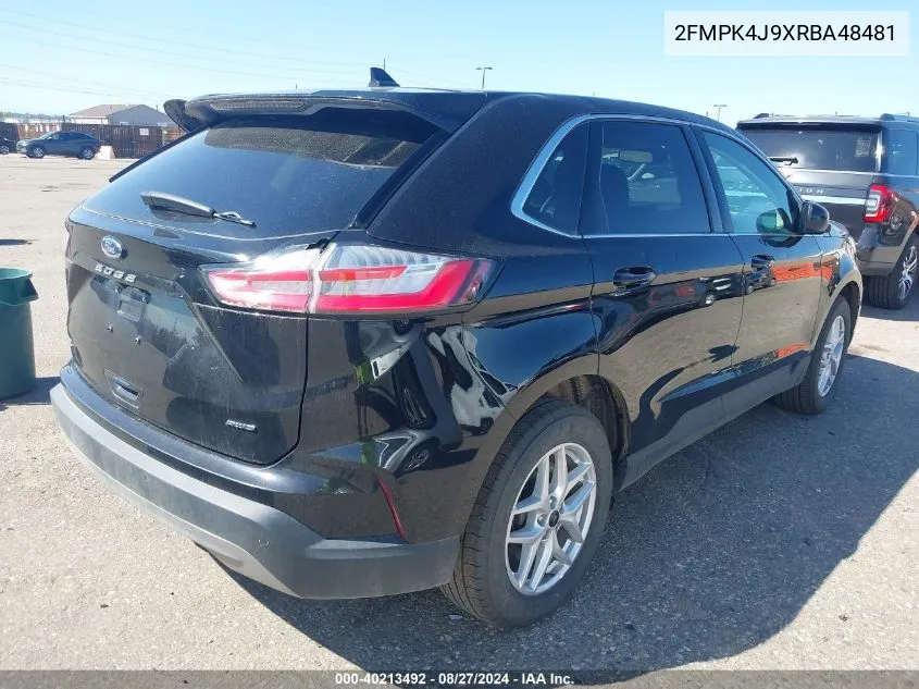 2024 Ford Edge Sel VIN: 2FMPK4J9XRBA48481 Lot: 40213492