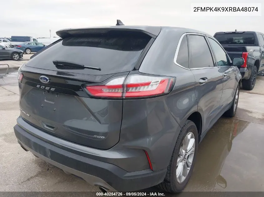 2024 Ford Edge Titanium VIN: 2FMPK4K9XRBA48074 Lot: 40254726