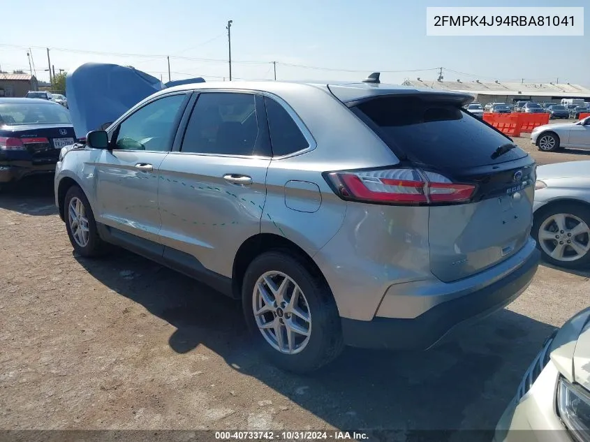 2024 Ford Edge Sel VIN: 2FMPK4J94RBA81041 Lot: 40733742