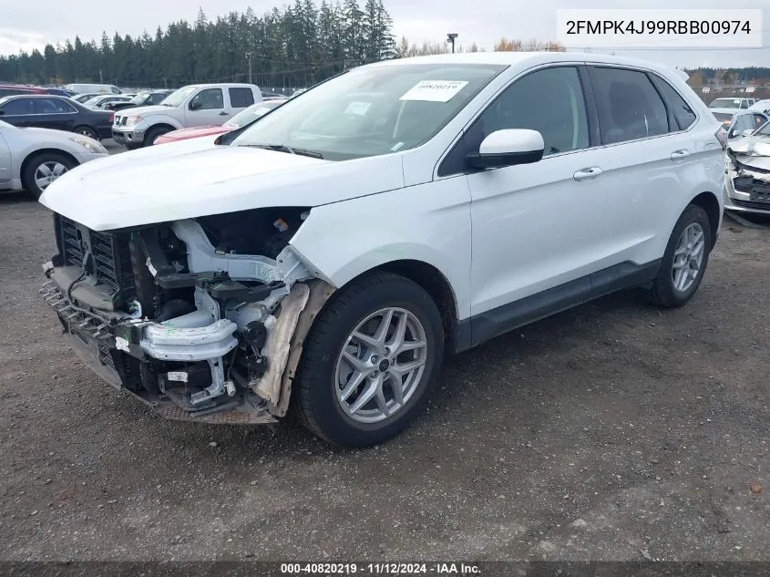 2024 Ford Edge Sel VIN: 2FMPK4J99RBB00974 Lot: 40820219