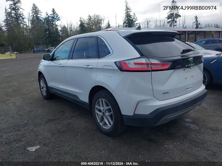 2024 Ford Edge Sel VIN: 2FMPK4J99RBB00974 Lot: 40820219