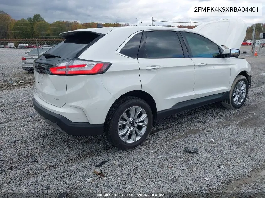 2024 Ford Edge Titanium VIN: 2FMPK4K9XRBA04401 Lot: 40918203