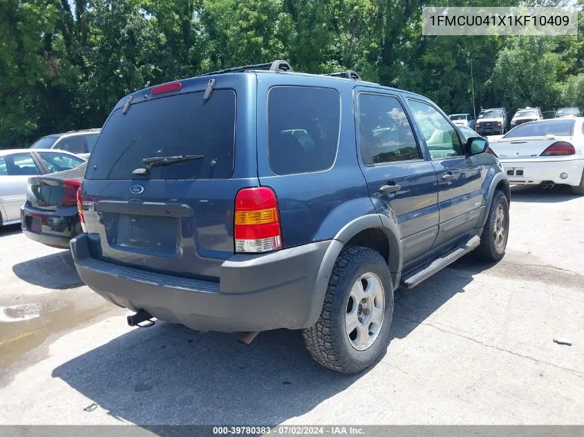 2001 Ford Escape Xlt VIN: 1FMCU041X1KF10409 Lot: 39780383