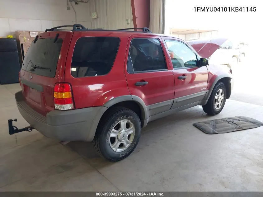 2001 Ford Escape Xlt VIN: 1FMYU04101KB41145 Lot: 39993275