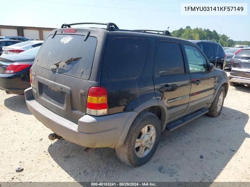 2001 Ford Escape Xlt VIN: 1FMYU03141KF57149 Lot: 40183241