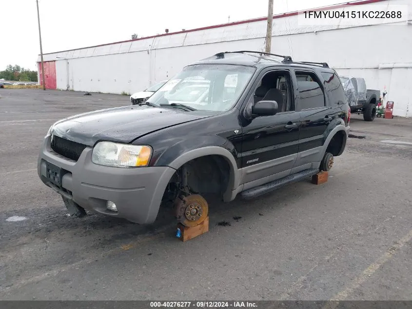 2001 Ford Escape Xlt VIN: 1FMYU04151KC22688 Lot: 40276277