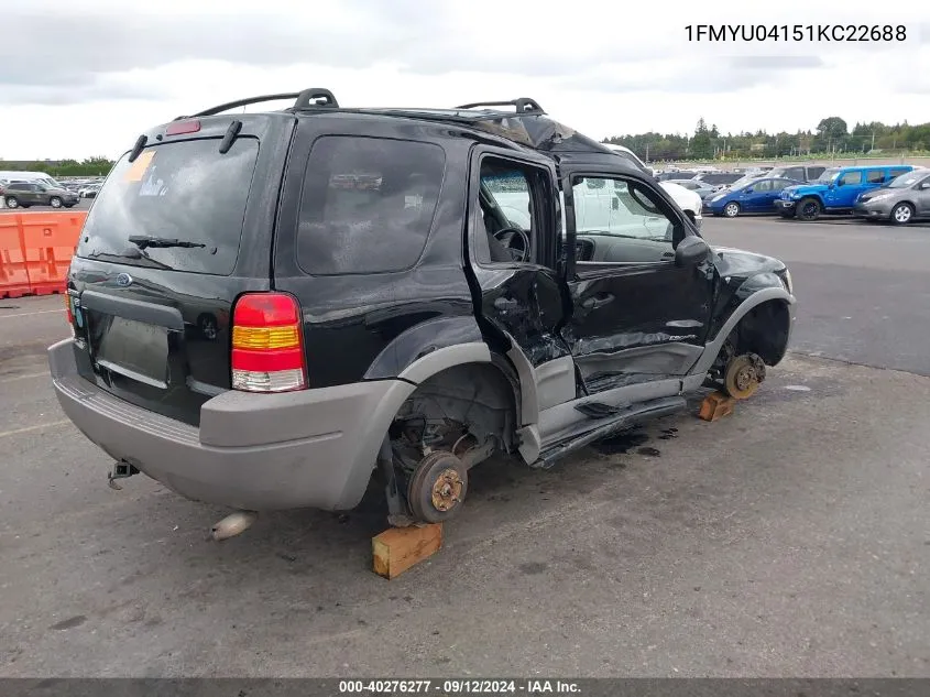 2001 Ford Escape Xlt VIN: 1FMYU04151KC22688 Lot: 40276277