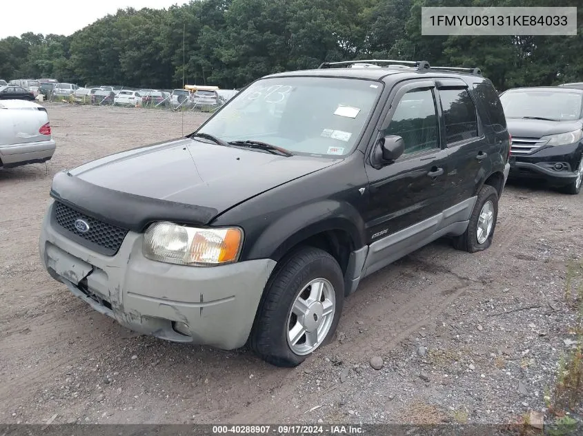 2001 Ford Escape Xlt VIN: 1FMYU03131KE84033 Lot: 40288907