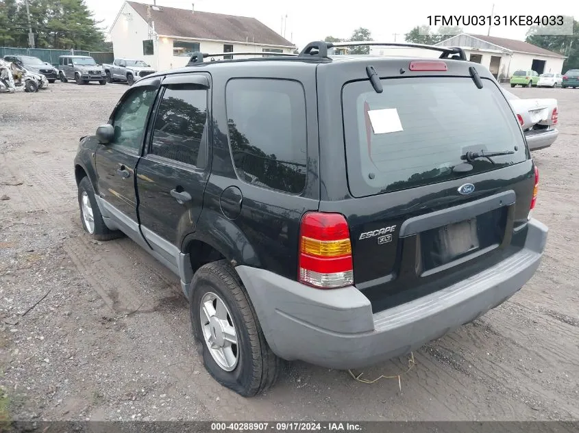 2001 Ford Escape Xlt VIN: 1FMYU03131KE84033 Lot: 40288907