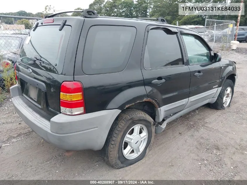 2001 Ford Escape Xlt VIN: 1FMYU03131KE84033 Lot: 40288907