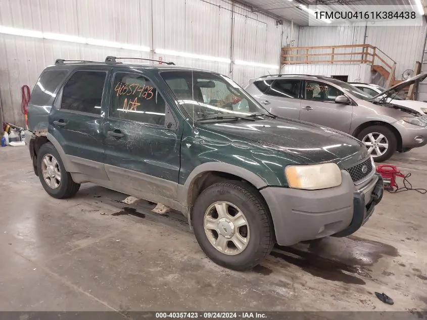 2001 Ford Escape Xlt VIN: 1FMCU04161K384438 Lot: 40357423