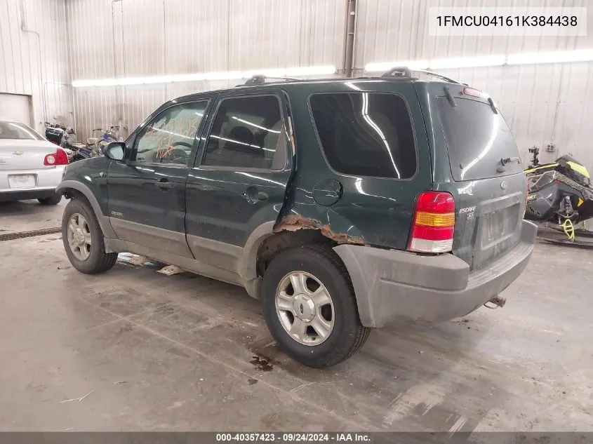 2001 Ford Escape Xlt VIN: 1FMCU04161K384438 Lot: 40357423