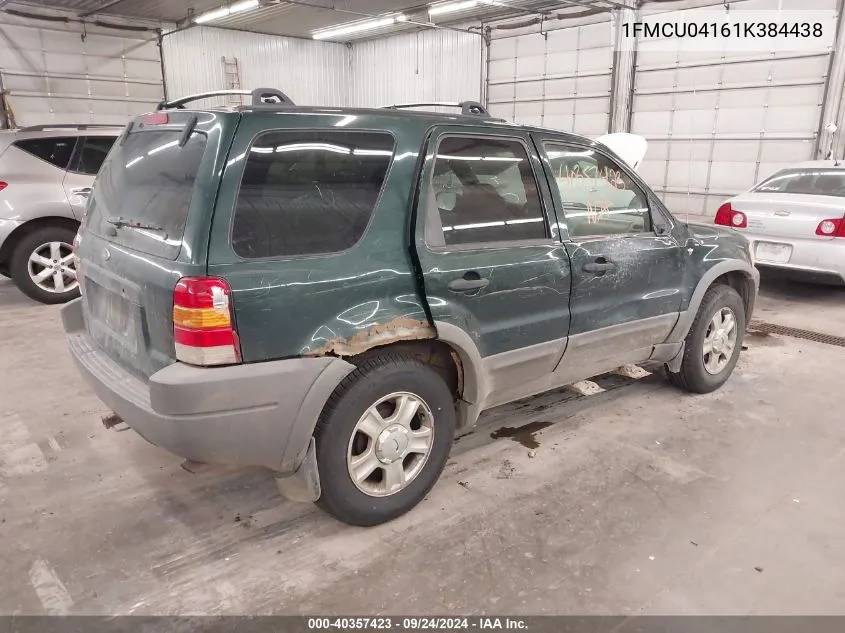 2001 Ford Escape Xlt VIN: 1FMCU04161K384438 Lot: 40357423