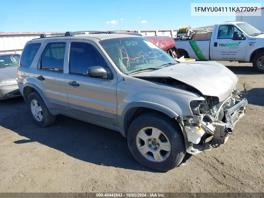 2001 Ford Escape Xlt VIN: 1FMYU04111KA77097 Lot: 40442843