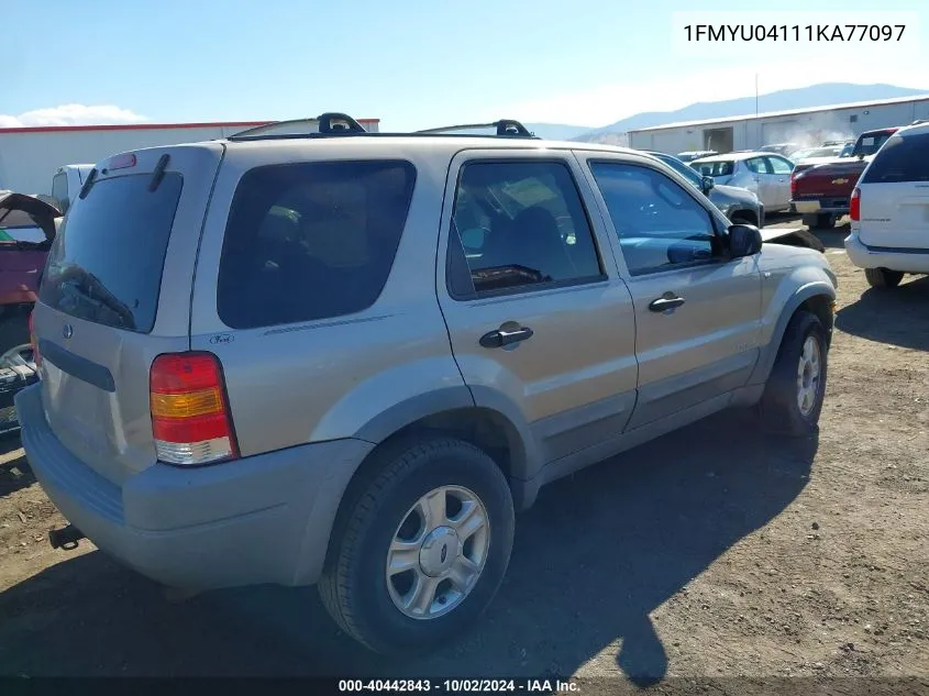 2001 Ford Escape Xlt VIN: 1FMYU04111KA77097 Lot: 40442843