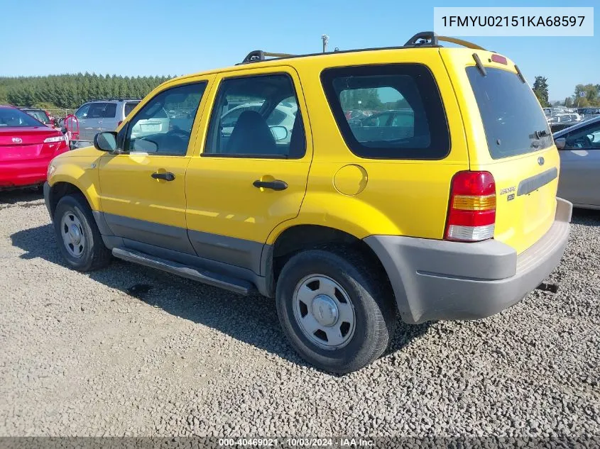 2001 Ford Escape Xls VIN: 1FMYU02151KA68597 Lot: 40469021