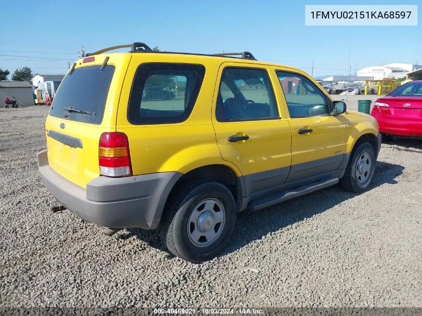 2001 Ford Escape Xls VIN: 1FMYU02151KA68597 Lot: 40469021