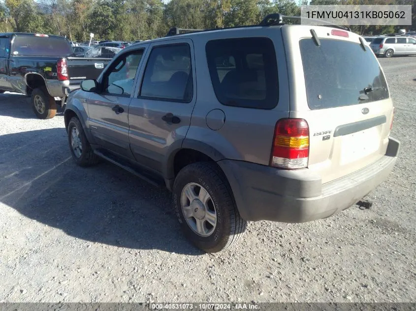 2001 Ford Escape Xlt VIN: 1FMYU04131KB05062 Lot: 40531073