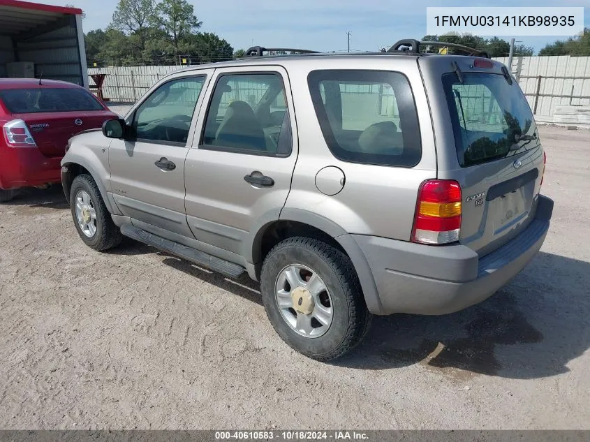 2001 Ford Escape Xlt VIN: 1FMYU03141KB98935 Lot: 40610583