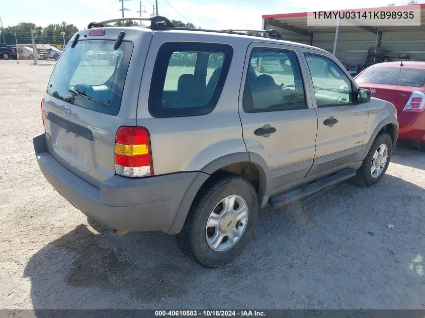 2001 Ford Escape Xlt VIN: 1FMYU03141KB98935 Lot: 40610583