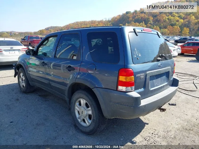 2001 Ford Escape Xlt VIN: 1FMYU04141KB80272 Lot: 40652608