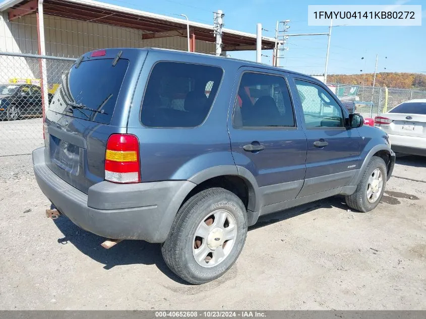 2001 Ford Escape Xlt VIN: 1FMYU04141KB80272 Lot: 40652608