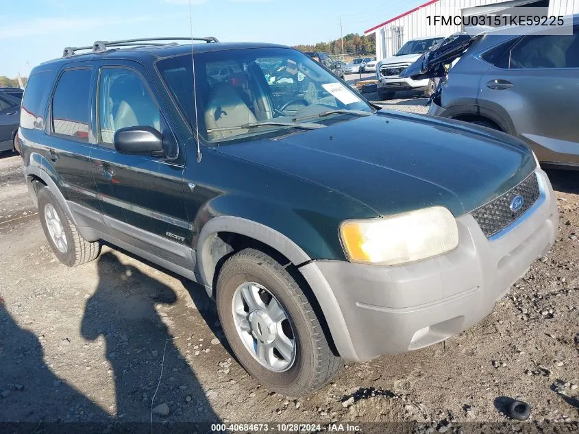 2001 Ford Escape Xlt VIN: 1FMCU03151KE59225 Lot: 40684673